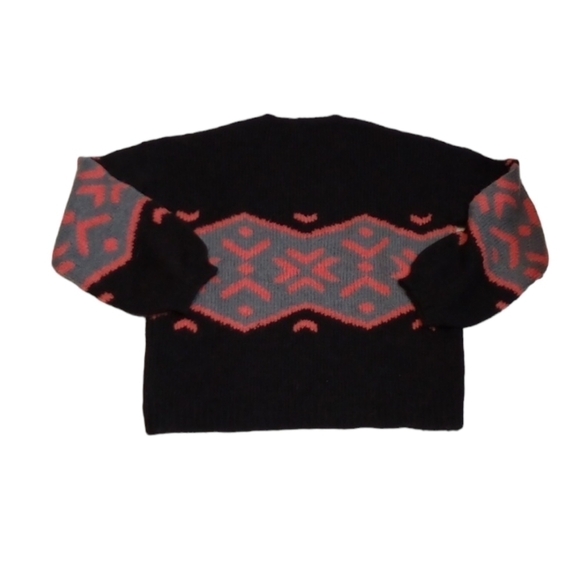 Repeat Womens Sweater Sz XXS Alpaca Wool Black Pink Oversized Warm Winter Fall - Picture 2 of 8